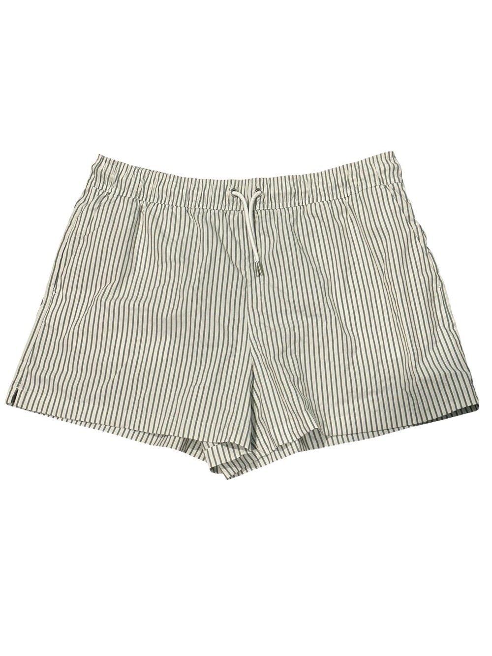 EUC Athleta Women’s Large Striped Drawstring Women's Shorts - White/Green